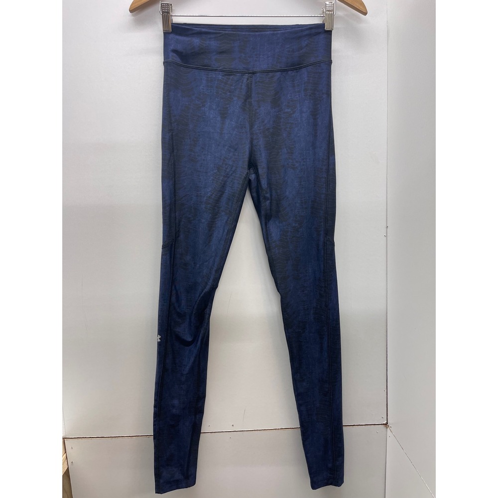 Under‎ Armour HeatGear Compression Leggings Blue Black Abstract Print Womens S